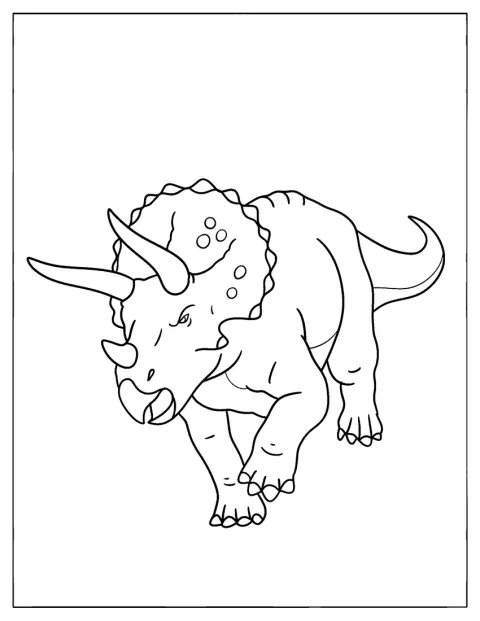 Charging Triceratops Coloring Page