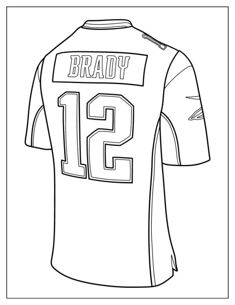 Ein schlicht gezeichnetes Trikot steht für Tom Bradys Football-Ausrüstung.