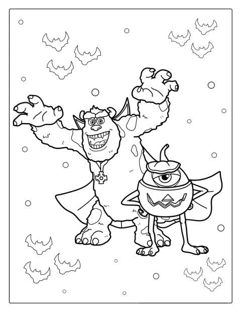 Mike i Sullivan przebrali się na Halloween.