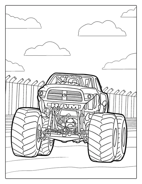 Un monster truck RAM aparece en el dibujo.