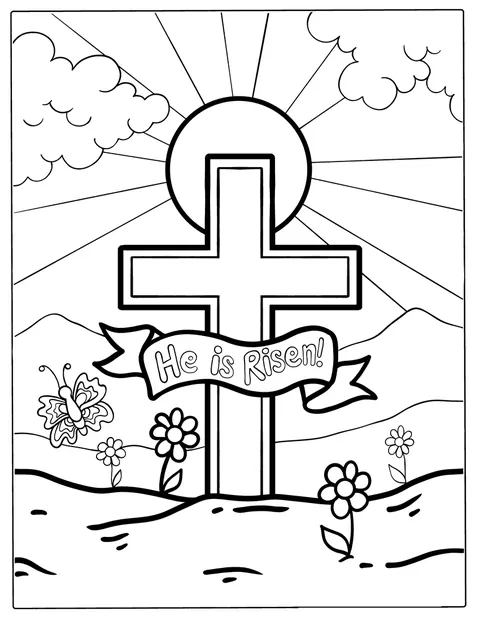 Jesus står opp fra graven etter oppstandelsen.