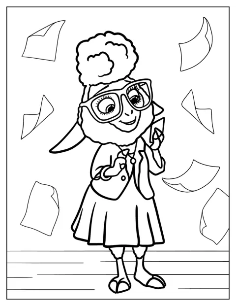 Bellwether tient un mot et le lit.