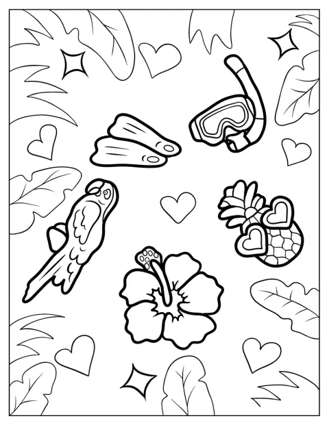 Tropiske Jibbitz-charms pynter et par Crocs.
