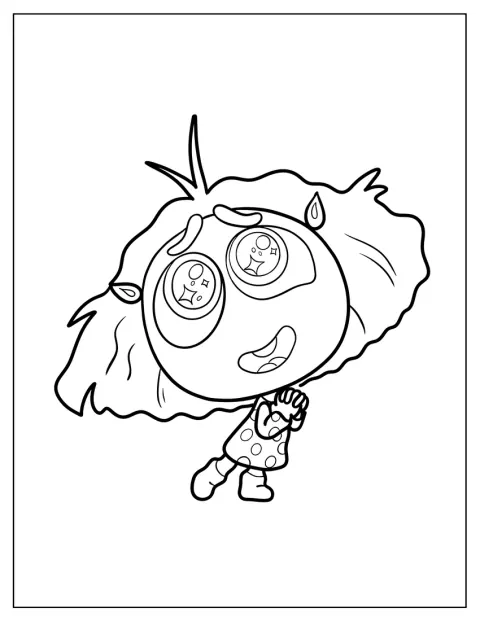 Envy er tegnet i en nuttet kawaii-stil.