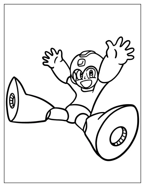 ロックマンが楽しそうに笑っています。