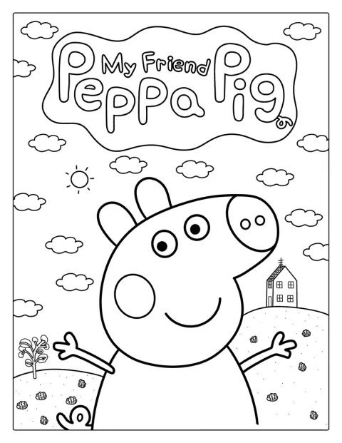 Logo-ul Peppa Pig este redat cu litere mari și rotunjite.