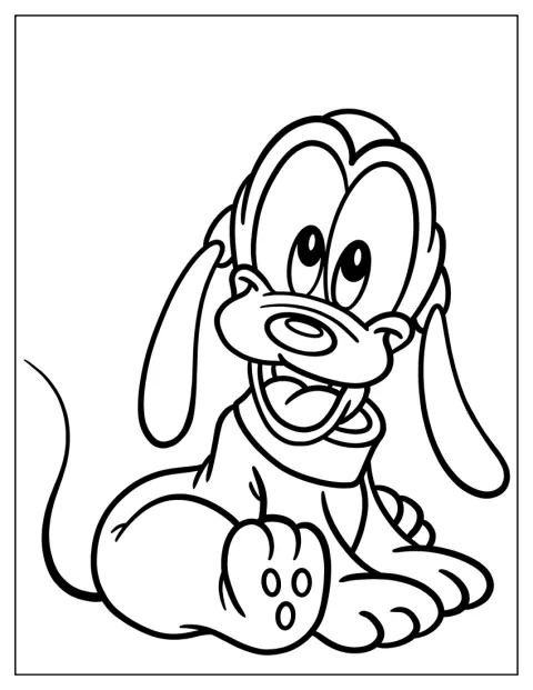 Baby Pluto schaut neugierig nach vorn.