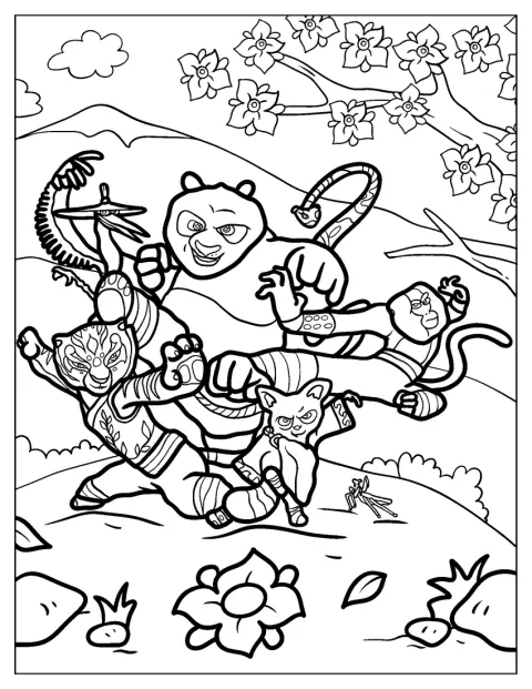 Kung Fu Panda står i kampstilling og gjør seg klar til å slåss.