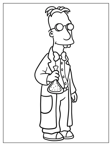 El profesor Frink aparece de pie.