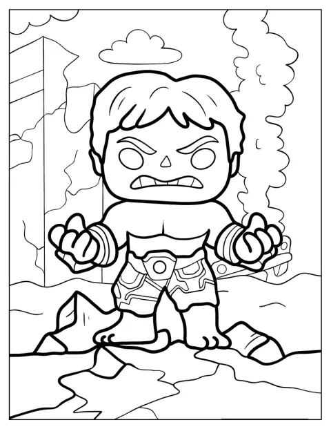 Hulk ser vred ud i sin Funko Pop-skikkelse.