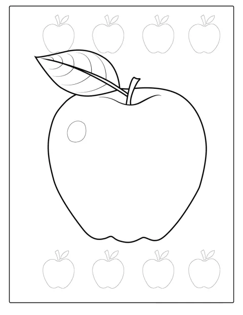 Ett äpple ligger ensamt i bilden.