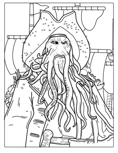 Davy Jones pozuje w swoim charakterystycznym pirackim stroju.
