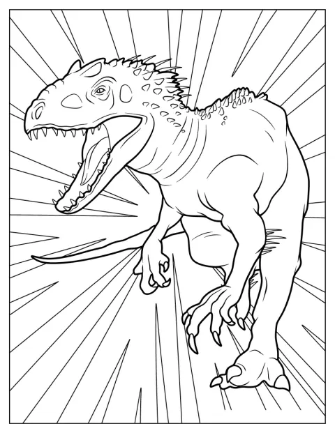 Der Indominus Rex läuft mit großen Schritten davon.