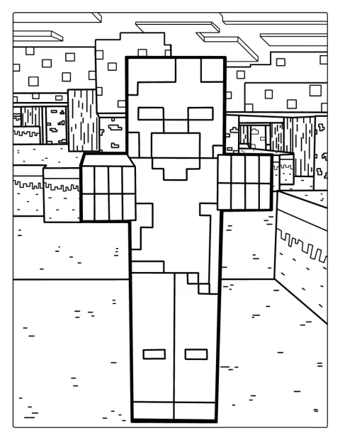 マインクラフトのゾンビが、両腕を前に伸ばしています。