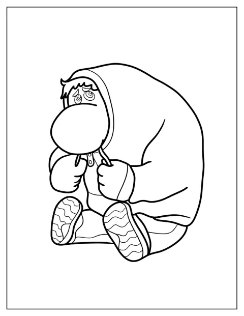 Easy Embarrassment Coloring Page For Kids