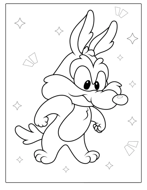 En söt prärievarg från Looney Tunes står ensam.
