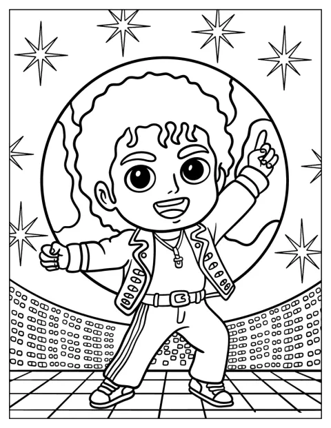 O versiune kawaii a lui Michael Jackson dansează pe stadion.