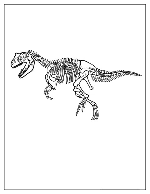 Kostra gigantosaura je zobrazena z boku.