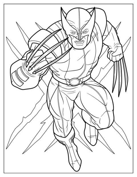 Wolverine z X-Men prezentuje swoje charakterystyczne pazury.