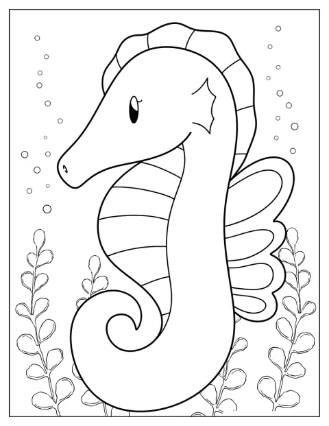 Egy csikóhal egyszerű körvonalai láthatók.