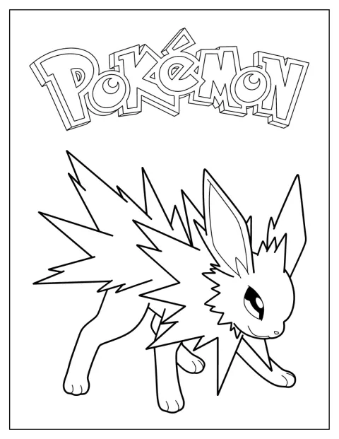Voltali apparaît au centre d’une affiche Pokémon.