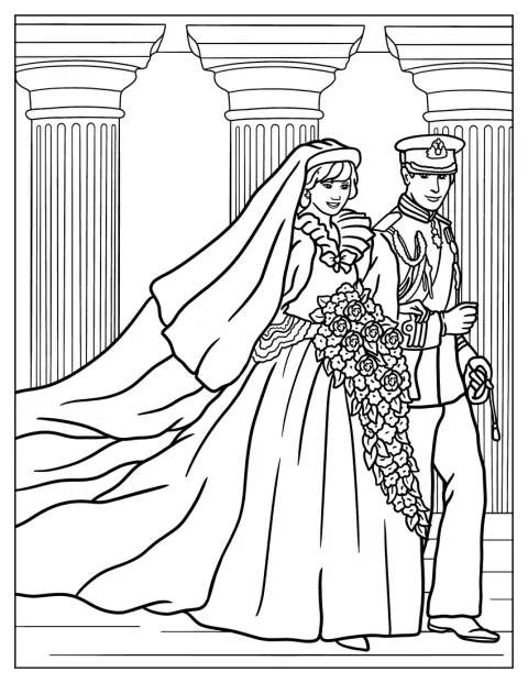 Prinsessa Diana ja prinssi Charles seisovat hääjuhlissaan.