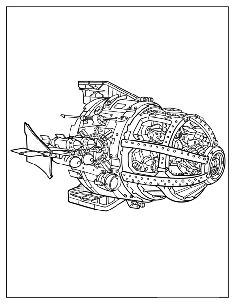 Detailed Submarine Coloring Page Sub Pods