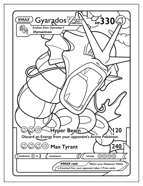 Gyarados avfyrar Hyper Beam på ett Pokémon-kort.