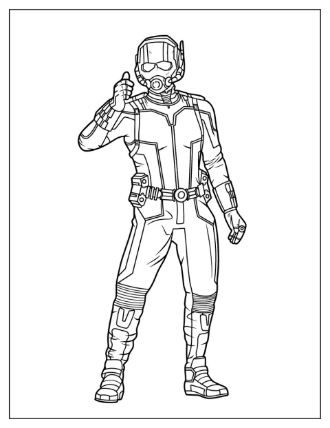 Ant-Man apparaît seul dans son costume de super-héros.