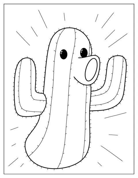Planter og kaktuser møtes i et fantasifullt motiv.