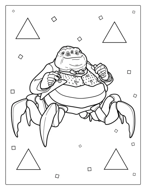 Henry Waternoose, el jefe de Monstruos, S. A., aparece de pie.
