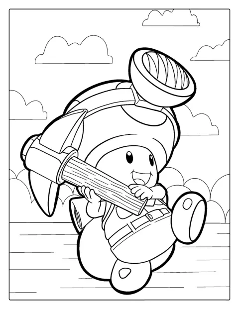 Captain Toad seikkailee hakku kädessään.