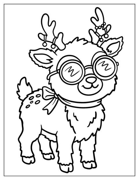 Un renne porte des lunettes de soleil pour fêter Noël en été.