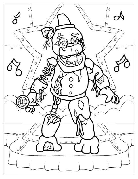 A nagyon megviselt Freddy mikrofont tart a kezében.