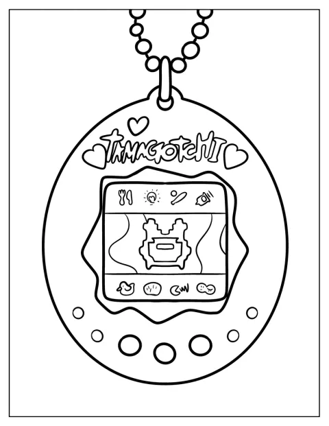 Una mascota Tamagotchi recibe comida.