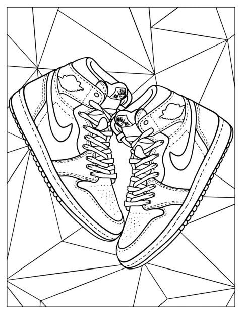 Tenisky Nike Air Jordan jsou zobrazeny z boku.