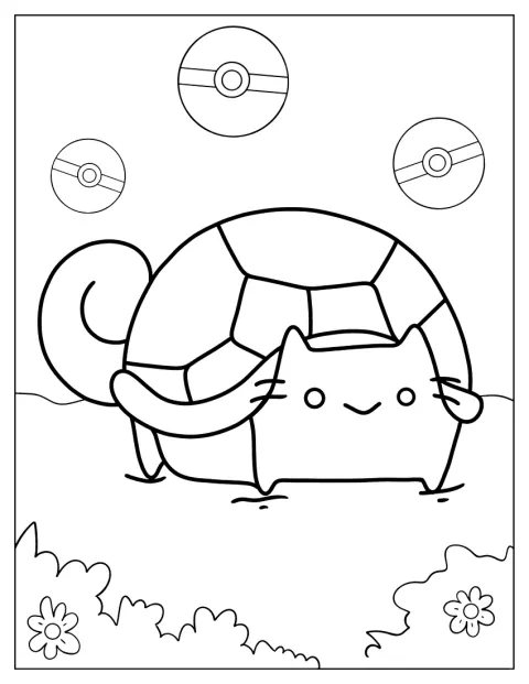 Pusheen föreställer Squirtle från Pokémon.
