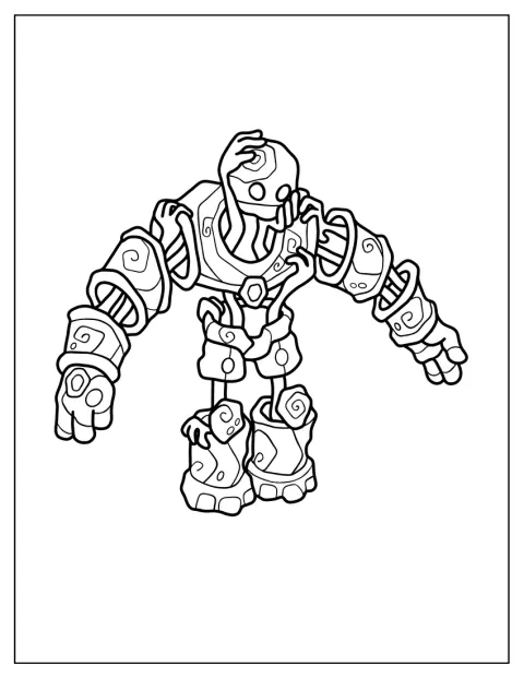 Monculus apare desenat printr-un contur simplu.
