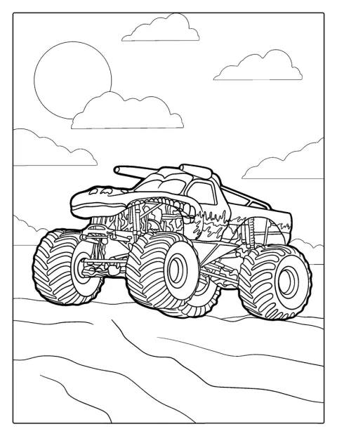 Coloring Page Of El Toro Loco Monster Truck