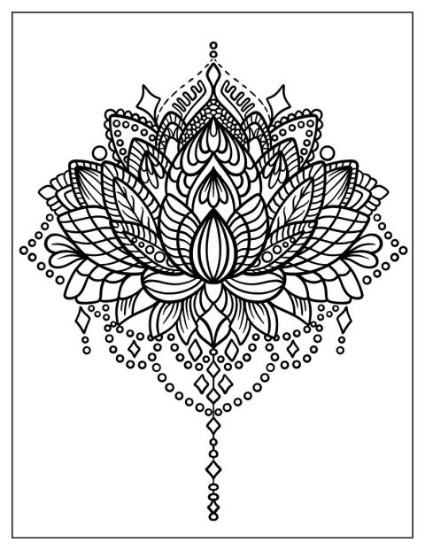 Lotusblomster danner et symmetrisk mandalamønster.