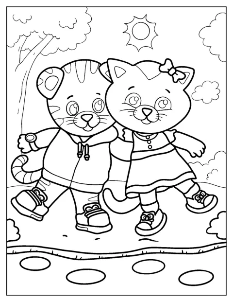 Daniel Tiger ist gemeinsam mit Katerina Kittycat abgebildet.
