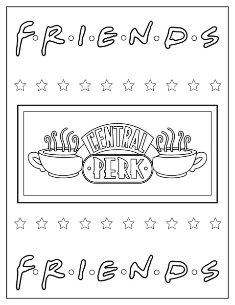 Das Logo des Cafés Central Perk ist abgebildet.