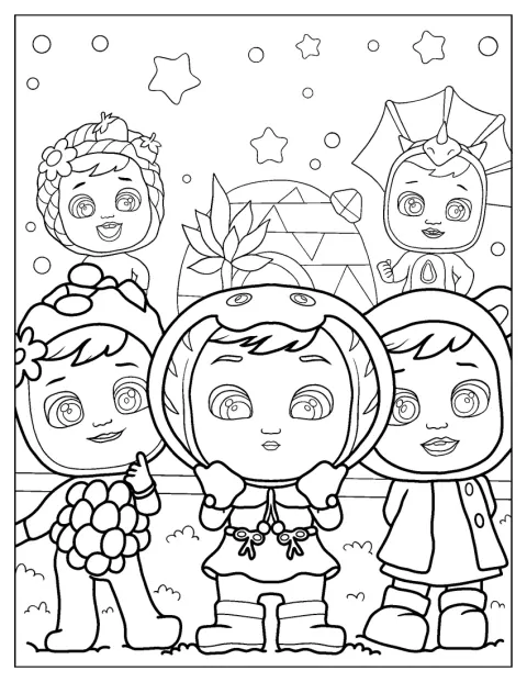 クライベイビーズの仲間たちが、ポスターいっぱいに描かれています。