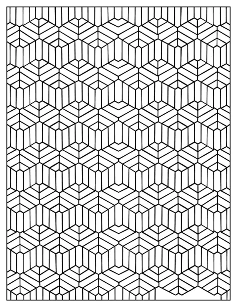 Lined Honeycomb Pattern Coloring Page