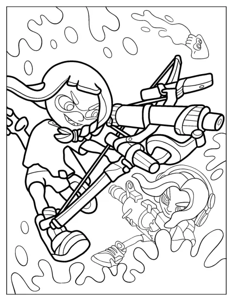 Agent 3 se enfrenta a Hiro Octoling en una batalla.