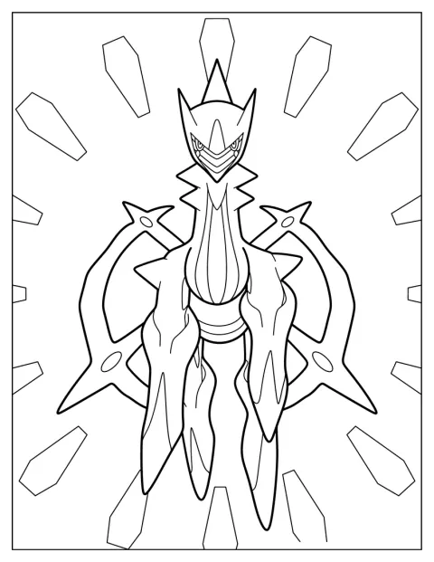 Arceus surge associado à Joia da Vida, com o contorno da figura bem visível.