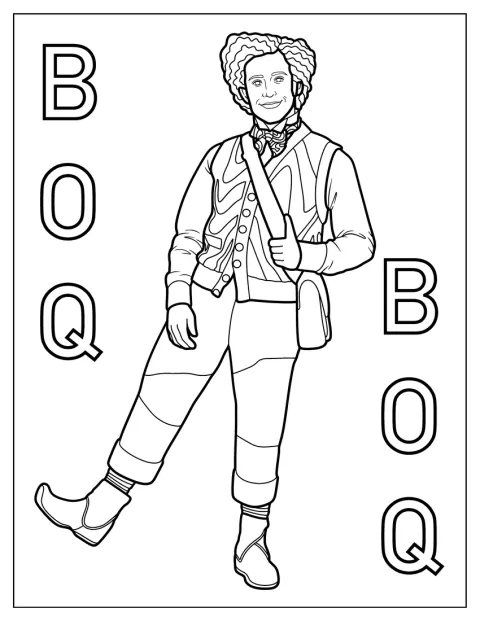 Boq w uroczym stylu kawaii stoi na ilustracji.