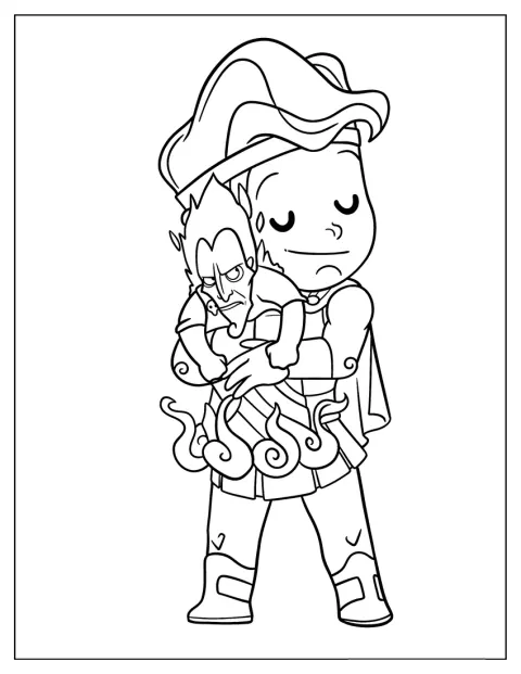Hercules abbraccia Hades, disegnato in versione chibi.