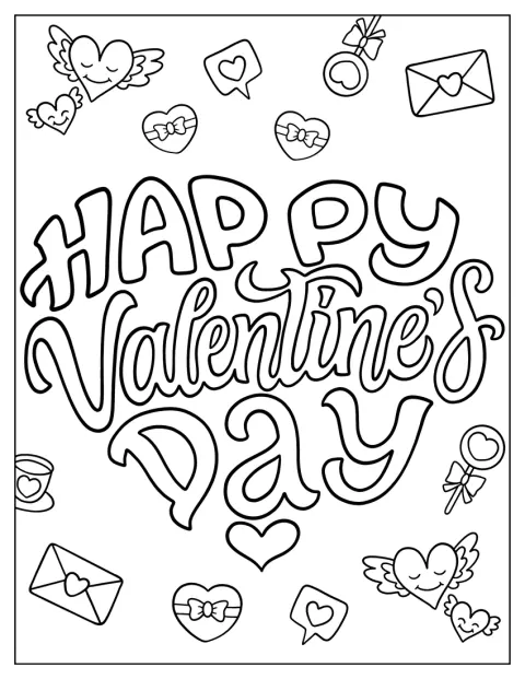El saludo «Feliz San Valentín» aparece escrito en letra cursiva.