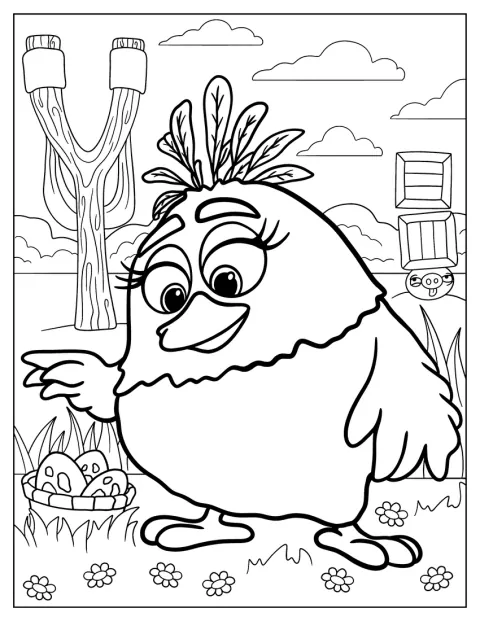 Niebieski ptak Angry Birds ma groźną minę.